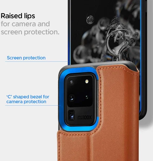 Spigen Ciel By Cyrill Samsung Galaxy S20 Ultra Wallet Brick Hoes Bruin afbeelding 3