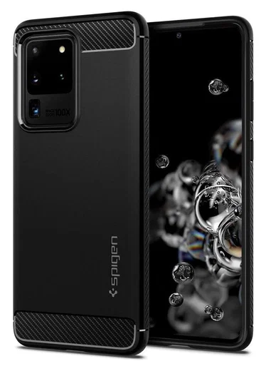 Spigen Rugged Armor Samsung Galaxy S20 Ultra Hoesje Zwart afbeelding 1
