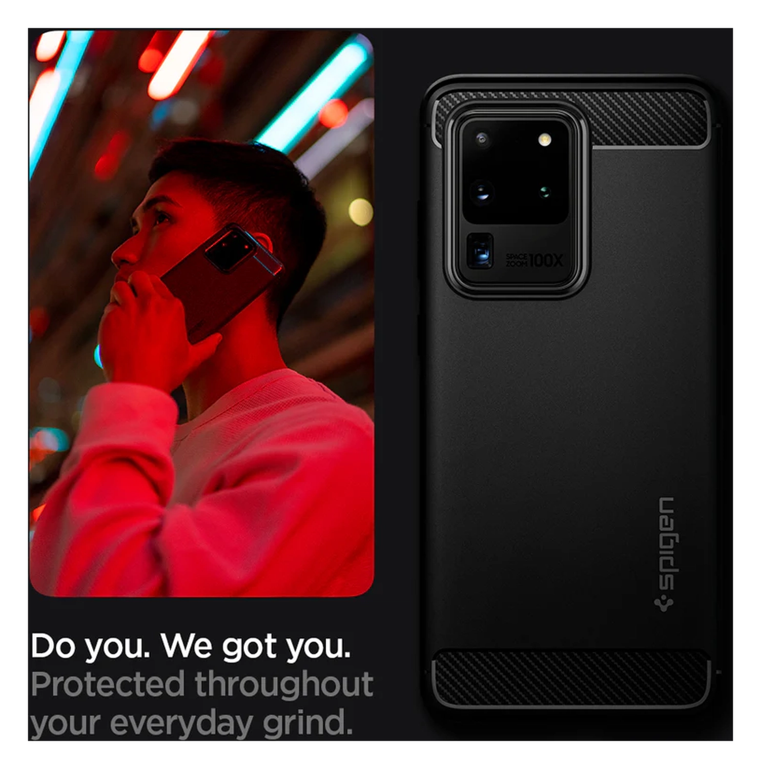 Spigen Rugged Armor Samsung Galaxy S20 Ultra Hoesje Zwart afbeelding 6