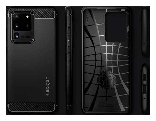 Spigen Rugged Armor Samsung Galaxy S20 Ultra Hoesje Zwart afbeelding 4
