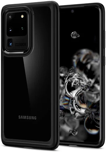 Spigen Ultra Hybrid Samsung Galaxy S20 Ultra Hoesje Transparant/Zwart afbeelding 1