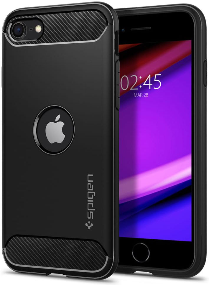 Spigen Rugged Armor Apple iPhone SE (2020/2022) Hoesje Zwart afbeelding 1