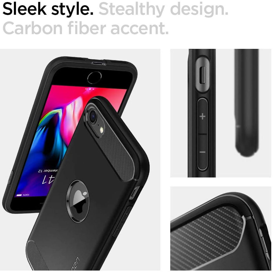 Spigen Rugged Armor Apple iPhone SE (2020/2022) Hoesje Zwart afbeelding 4