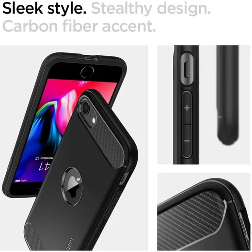 Spigen Rugged Armor Apple iPhone SE (2020/2022) Hoesje Zwart afbeelding 4