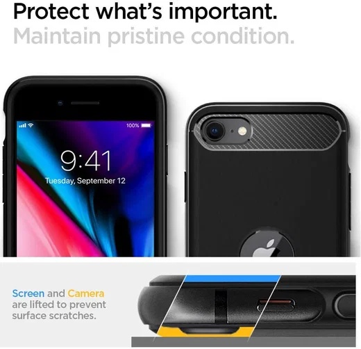 Spigen Rugged Armor Apple iPhone SE (2020/2022) Hoesje Zwart afbeelding 6