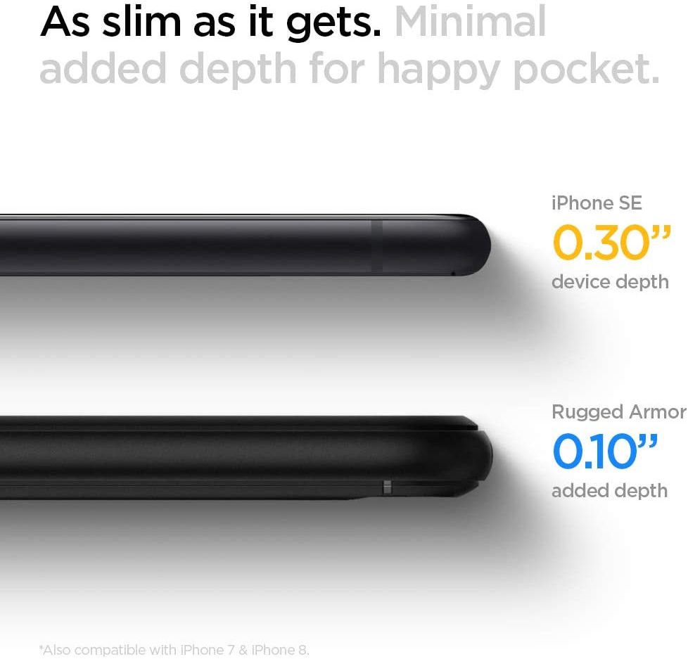 Spigen Rugged Armor Apple iPhone SE (2020/2022) Hoesje Zwart afbeelding 7