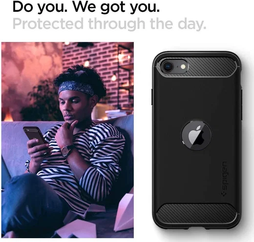 Spigen Rugged Armor Apple iPhone SE (2020/2022) Hoesje Zwart afbeelding 9