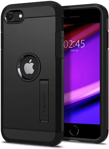 Spigen Tough Armor Apple iPhone SE (2020/2022) Hoesje Zwart afbeelding 1