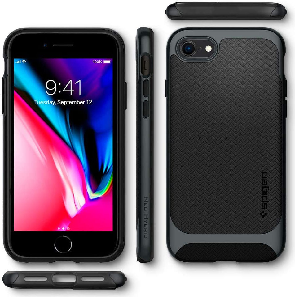 Spigen Neo Hybrid Apple iPhone SE (2022/2020) Hoesje Zwart afbeelding 2