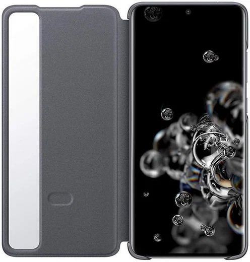 Origineel Samsung Galaxy S20 Ultra Hoesje Clear View Cover Grijs afbeelding 2