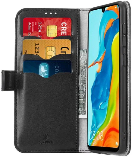 Dux Ducis Kado Series Huawei P30 Lite Hoesje Portemonnee Zwart afbeelding 1