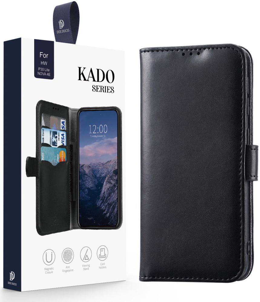 Dux Ducis Kado Series Huawei P30 Lite Hoesje Portemonnee Zwart afbeelding 10