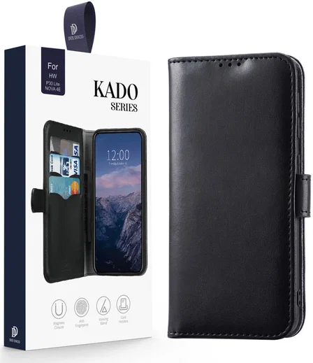 Dux Ducis Kado Series Huawei P30 Lite Hoesje Portemonnee Zwart afbeelding 10