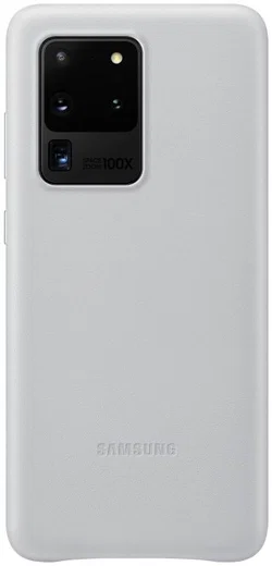 Origineel Samsung Galaxy S20 Ultra Hoesje Leather Cover Licht Grijs afbeelding 1