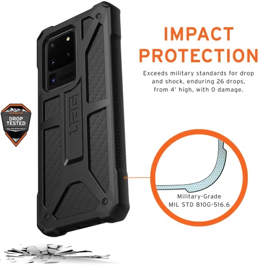 Urban Armor Gear Monarch Samsung Galaxy S20 Ultra Hoesje Carbon Fiber afbeelding 4