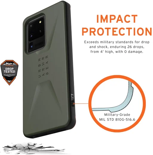 Urban Armor Gear Civilian Samsung Galaxy S20 Ultra Hoesje Olive afbeelding 4