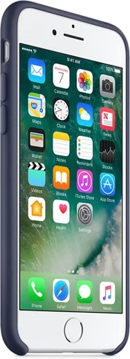 Originele Apple iPhone 8 / 7 Silicone Case Midnight Blue afbeelding 2
