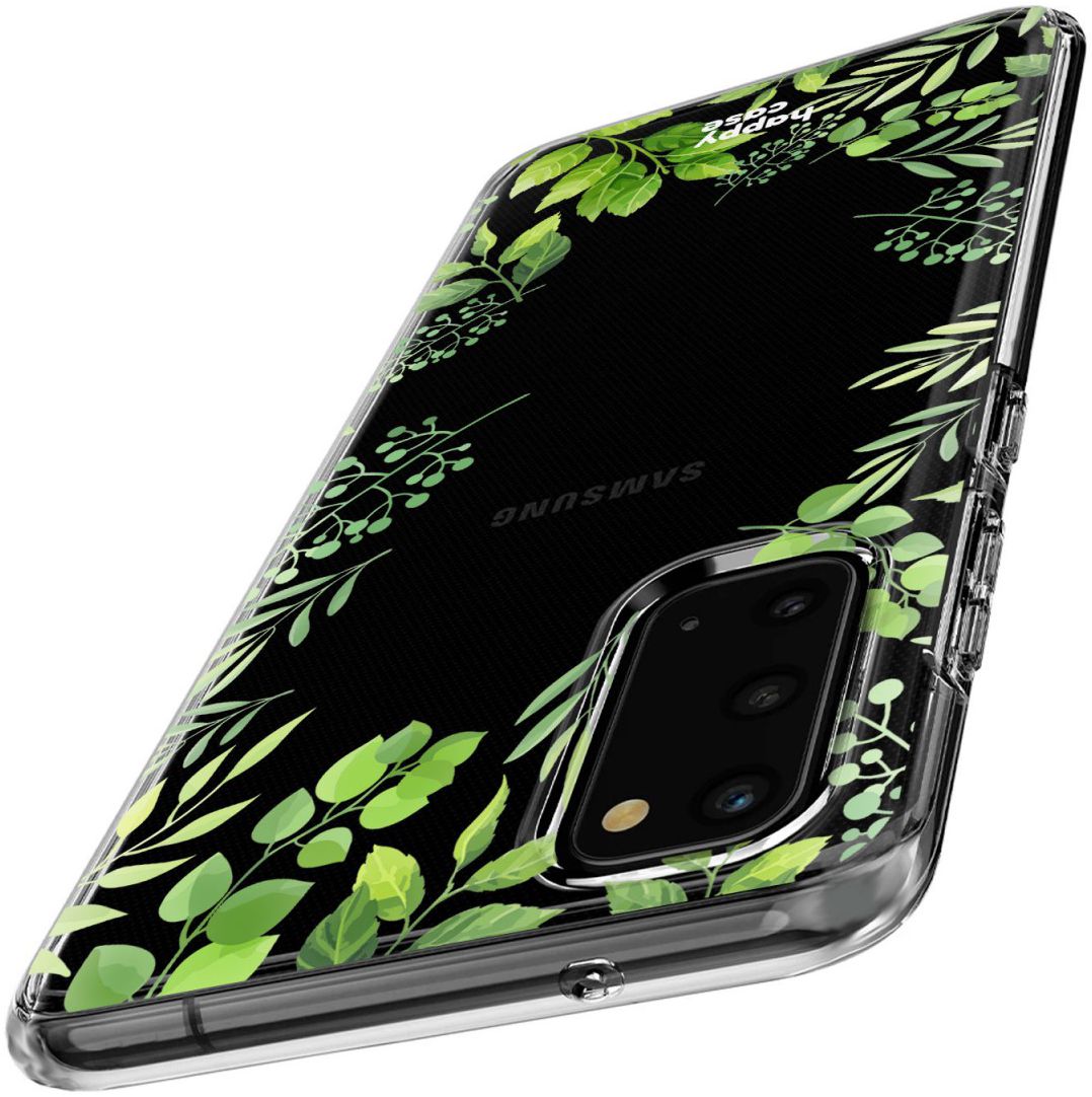 HappyCase Samsung Galaxy S20 Hoesje Flexibel TPU Leaves Print afbeelding 5