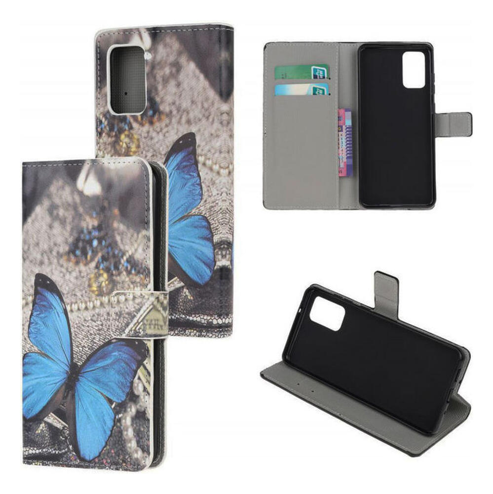 Samsung Galaxy S20 Hoesje Wallet Book Case Kunst Leer Print Vlinder afbeelding 3