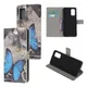 Samsung Galaxy S20 Hoesje Wallet Book Case Kunst Leer Print Vlinder afbeelding 3
