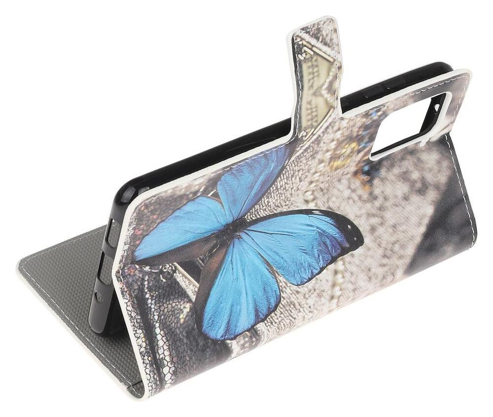 Samsung Galaxy S20 Hoesje Wallet Book Case Kunst Leer Print Vlinder afbeelding 2