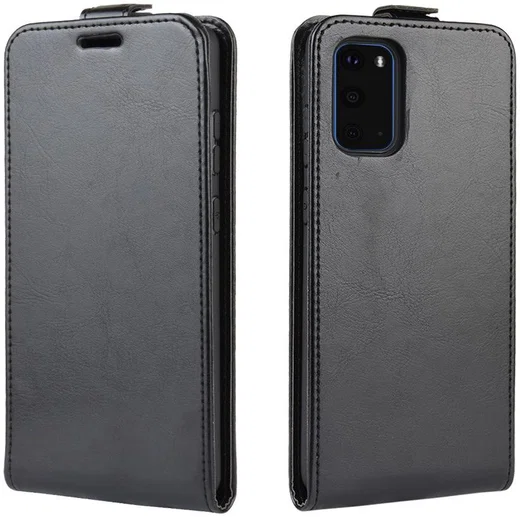 Samsung Galaxy S20 Flip Hoesje Verticaal Zwart afbeelding 2