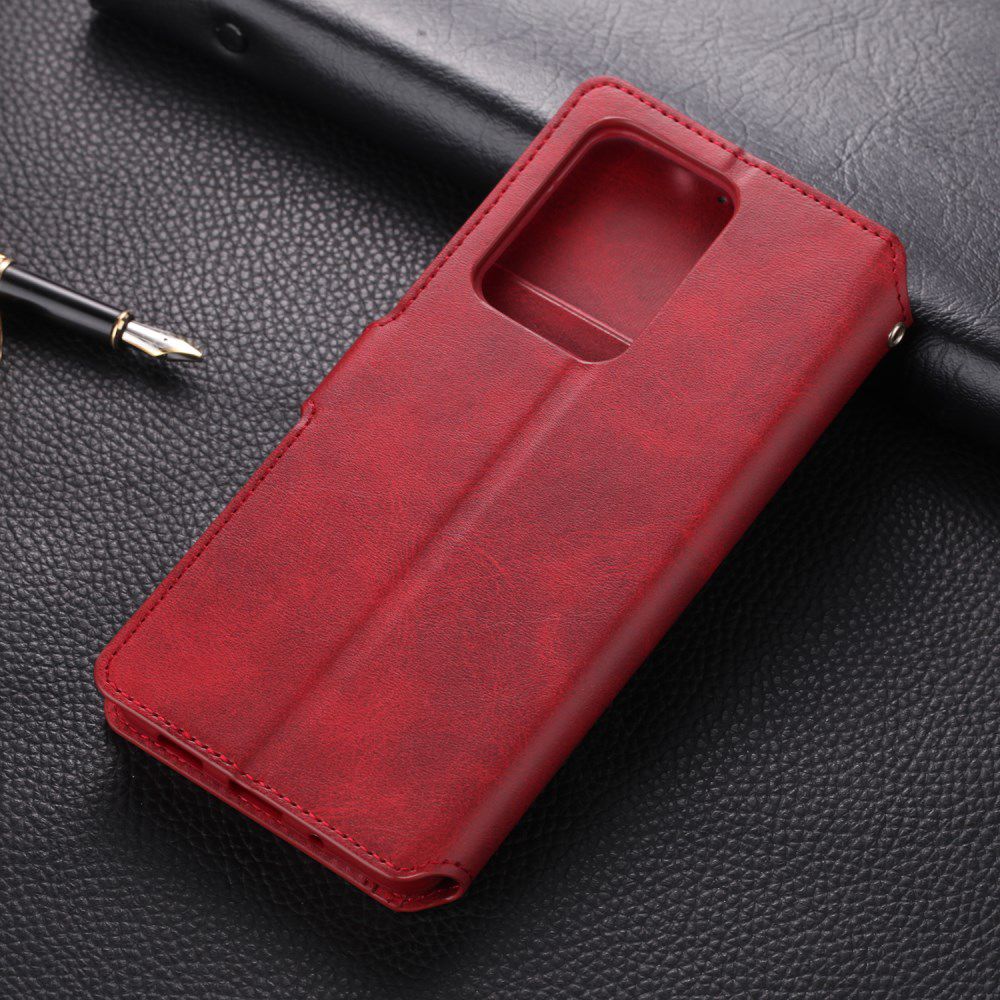 AZNS Samsung Galaxy S20 Plus Hoesje Wallet Case Kunst Leer Rood afbeelding 5