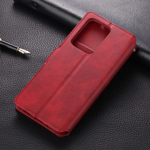 AZNS Samsung Galaxy S20 Plus Hoesje Wallet Case Kunst Leer Rood afbeelding 5