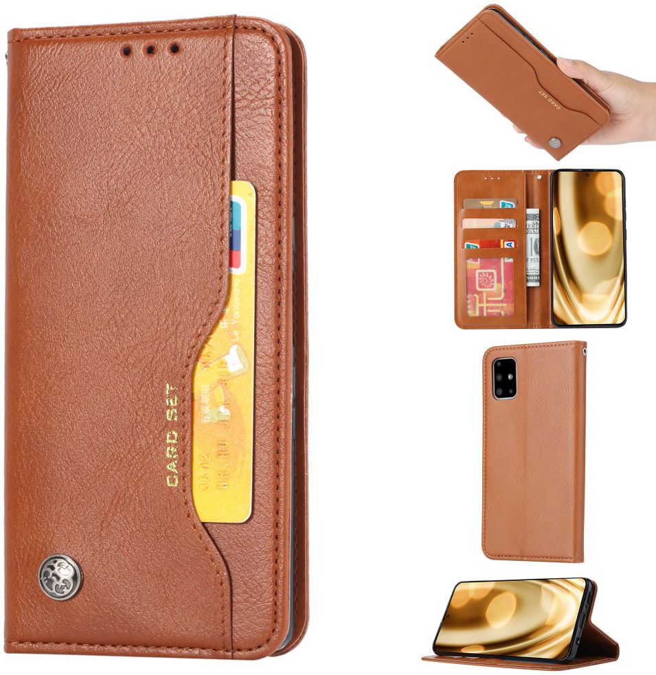 Samsung Galaxy S20 Hoesje Portemonnee Book Case Stand Pasjes Bruin afbeelding 7