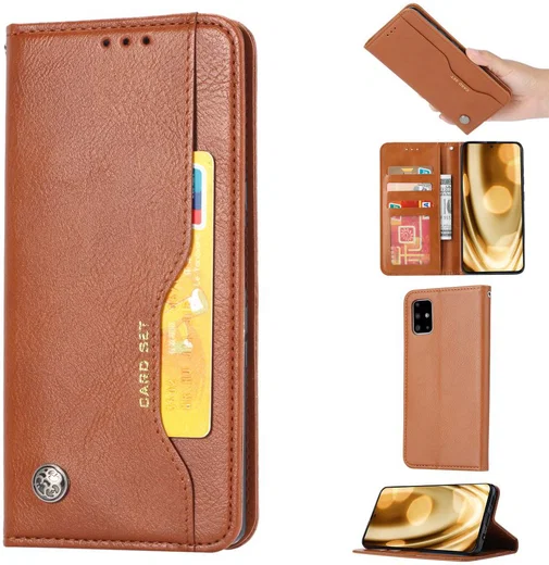 Samsung Galaxy S20 Hoesje Portemonnee Book Case Stand Pasjes Bruin afbeelding 7