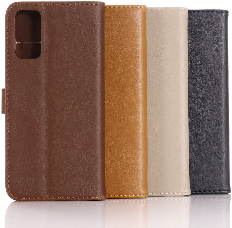 Samsung Galaxy S20 Hoesje Retro Wallet Book Case Kunst Leer Bruin afbeelding 11