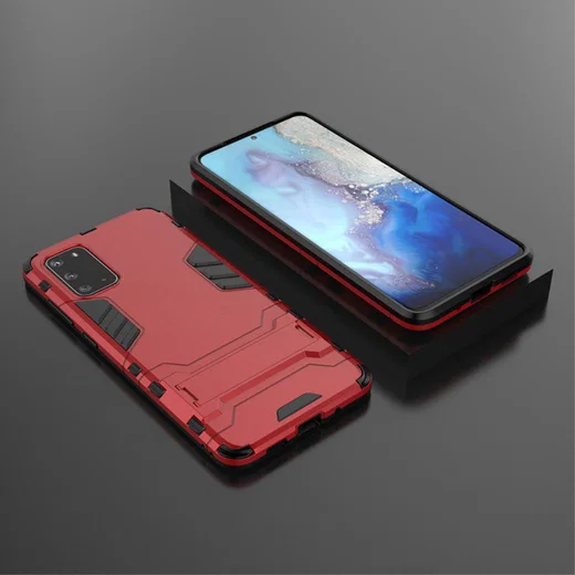 Samsung Galaxy S20 Plus Hybride Hoesje met Kickstand Rood afbeelding 5