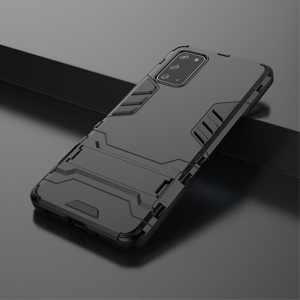 Samsung Galaxy S20 Hoesje Shock Proof Back Cover Met Kickstand Zwart afbeelding 4