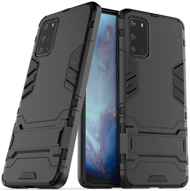 Samsung Galaxy S20 Hoesje Shock Proof Back Cover Met Kickstand Zwart afbeelding 6