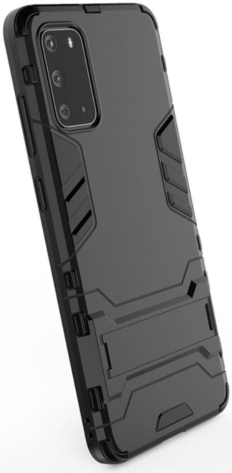 Samsung Galaxy S20 Hoesje Shock Proof Back Cover Met Kickstand Zwart afbeelding 9