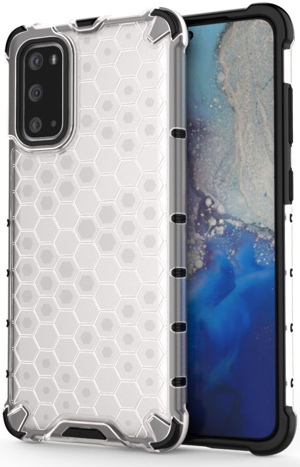 Samsung Galaxy S20 Hoesje Shock Proof Back Cover Hybride Wit afbeelding 1