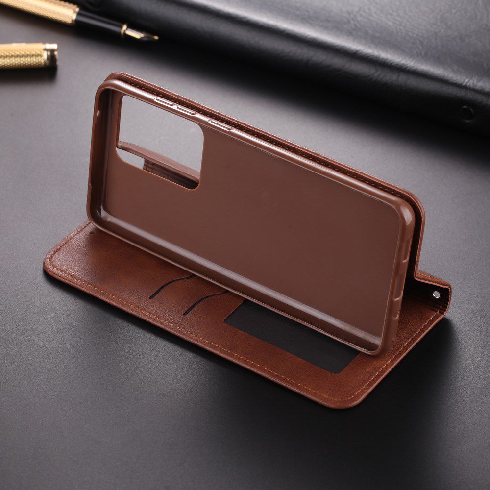 AZNS Samsung Galaxy S20 Plus Hoesje Wallet Book Case Kunst Leer Coffee afbeelding 6