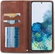 AZNS Samsung Galaxy S20 Plus Hoesje Wallet Book Case Kunst Leer Coffee afbeelding 1