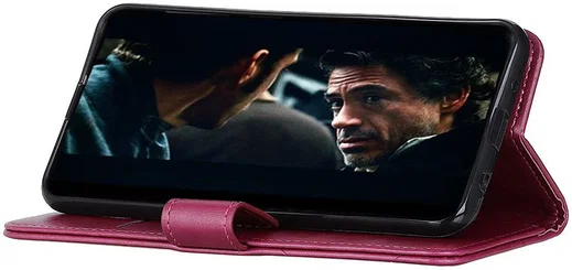 Samsung Galaxy S20 Hoesje Stand Portemonnee Pasjes Kunst Leer Rood afbeelding 3