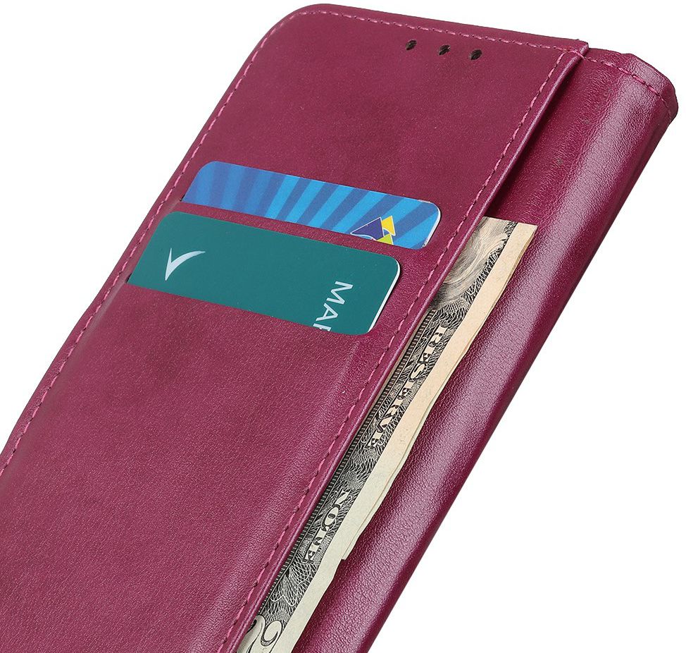 Samsung Galaxy S20 Hoesje Stand Portemonnee Pasjes Kunst Leer Rood afbeelding 4