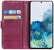 Samsung Galaxy S20 Hoesje Stand Portemonnee Pasjes Kunst Leer Rood afbeelding 1
