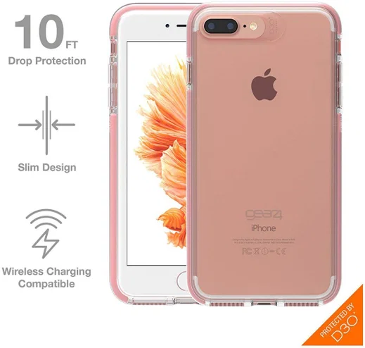 Gear4 D3O Piccadilly Apple iPhone 8 / 7 Plus Hoesje Transparant/Roze afbeelding 7