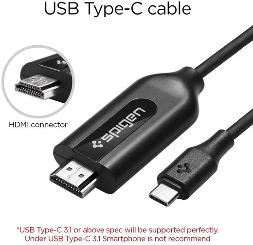 Spigen USB-C naar HDMI Kabel 2 Meter Zwart afbeelding 5