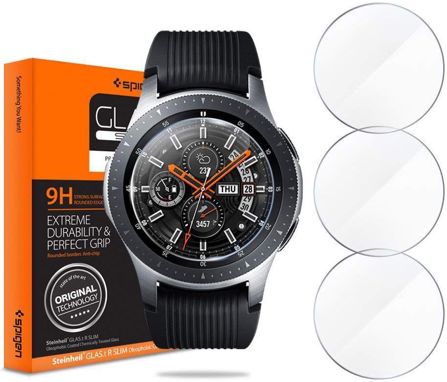 Spigen GLAS.tR Samsung Galaxy Watch 46MM Screen Protector (3-Pack) afbeelding 2