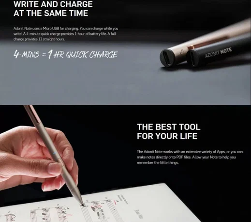 Adonit Note Stylus Pen High Accuracy voor Apple iPad Zwart afbeelding 6
