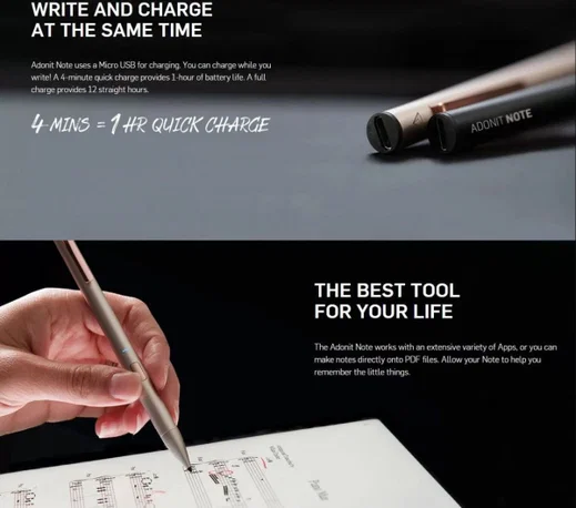 Adonit Note Stylus Pen High Accuracy voor Apple iPad Goud afbeelding 5