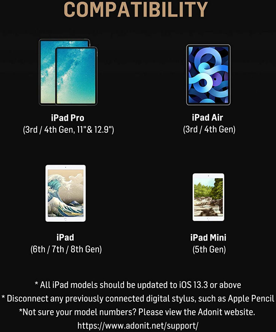 Adonit Note Stylus Pen High Accuracy voor Apple iPad Goud afbeelding 7