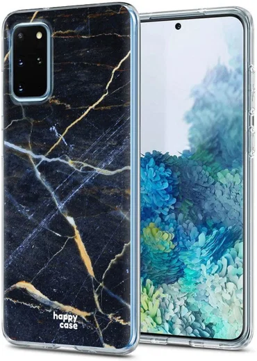 HappyCase Samsung S20 Plus Hoesje Flexibel TPU Donker Marmer Print afbeelding 2