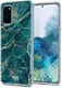 HappyCase Samsung S20 Plus Hoesje Flexibel TPU Aqua Marmer Print afbeelding 2