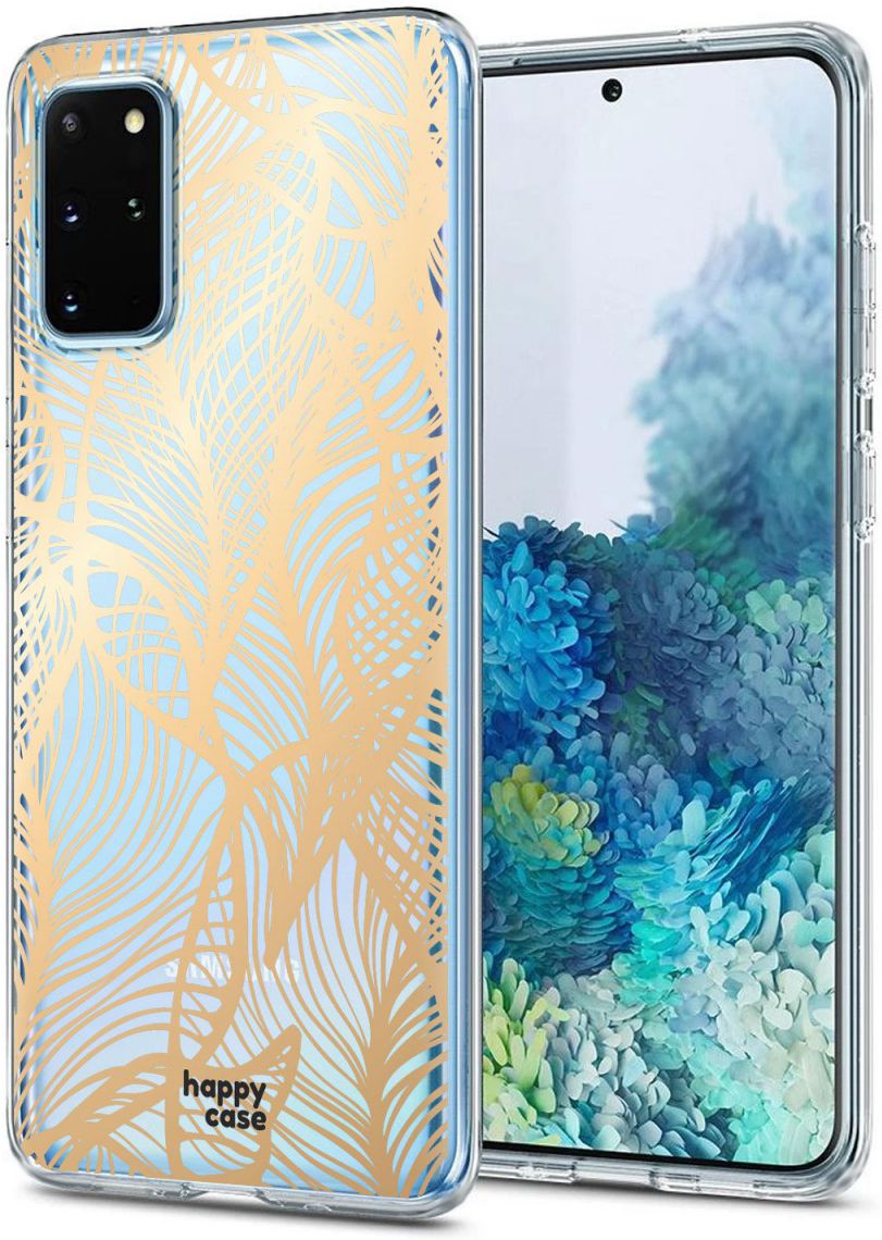 HappyCase Samsung S20 Plus Hoesje Flexibel TPU Golden Leaves Print afbeelding 2